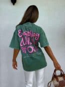 Dekatyzowany t-shirt WILL BE OK - rozbielony khaki Dekatyzowany t-shirt WILL BE OK - rozbielony khaki