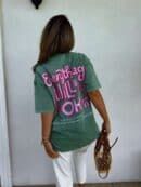 Dekatyzowany t-shirt WILL BE OK - rozbielony khaki Dekatyzowany t-shirt WILL BE OK - rozbielony khaki