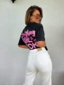 Dekatyzowany t-shirt WILL BE OK - czarny Dekatyzowany t-shirt WILL BE OK - czarny