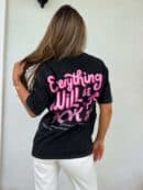 Dekatyzowany t-shirt WILL BE OK - czarny Dekatyzowany t-shirt WILL BE OK - czarny