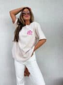 Dekatyzowany t-shirt WILL BE OK - jasny beż Dekatyzowany t-shirt WILL BE OK - jasny beż