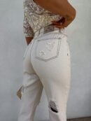 Jeansy MOM FIT PREMIUM – beżowe