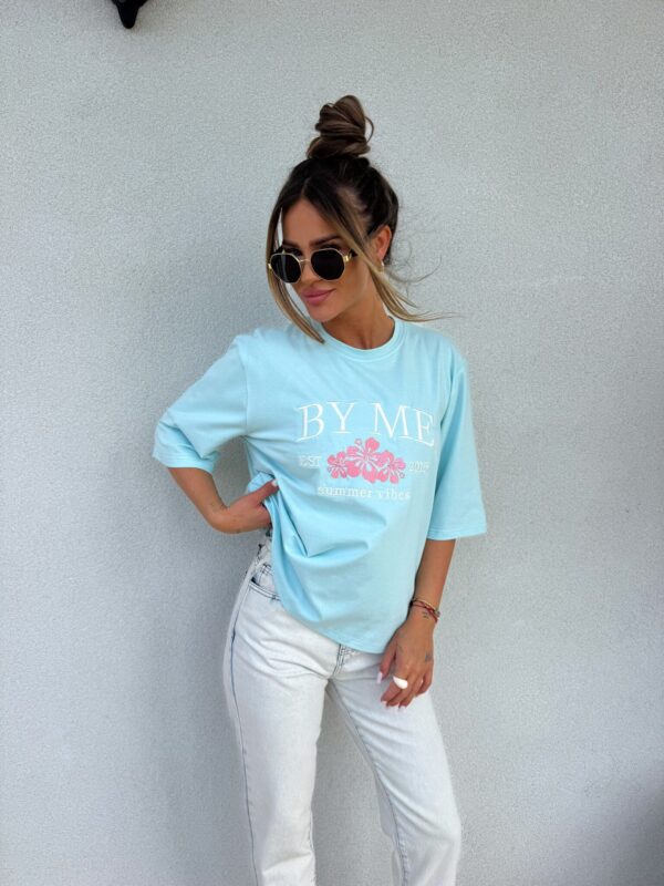 T-shirt VIBES - błękitny