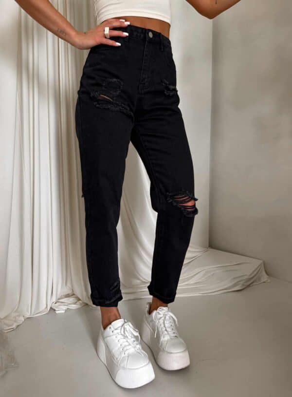 Jeansy MOM FIT PREMIUM – czarne Jeansy MOM FIT PREMIUM – czarne