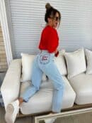 Jeansy MOM FIT DON'T TOUCH – jeansowe Jeansy MOM FIT DON'T TOUCH – jeansowe
