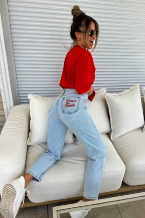 Jeansy MOM FIT DON'T TOUCH – jeansowe